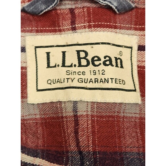 VTG L.L. Bean Flannel Lined Hurricane Shirt Men's XLT Blue Button Down Shacket - Picture 2 of 6